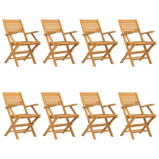 Sklopive vrtne stolice 8 kom 55x62x90 cm od masivne tikovine 3155069