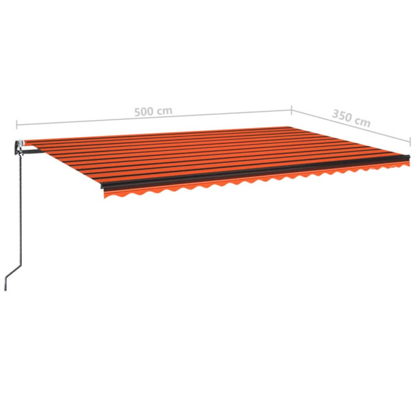 Tenda na automatsko uvlačenje 500 x 350 cm narančasto-smeđa 3069230