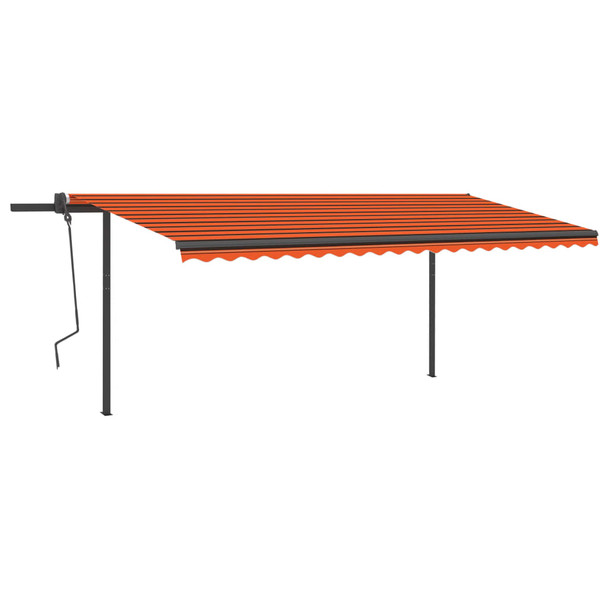 Automatska uvlačiva tenda sa stupovima 5x3,5 m narančasto-smeđa 3070270
