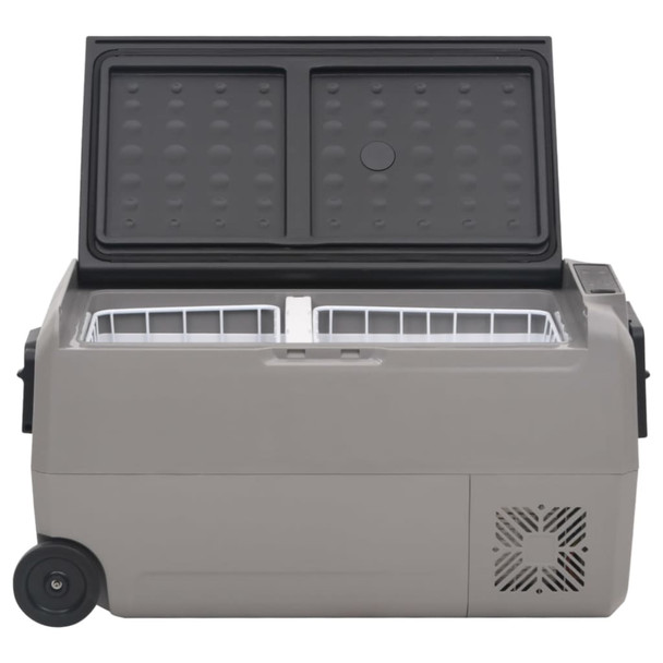 Prijenosni hladnjak s kotačima i ručkom crno-sivi 36 L PP i PE 51784