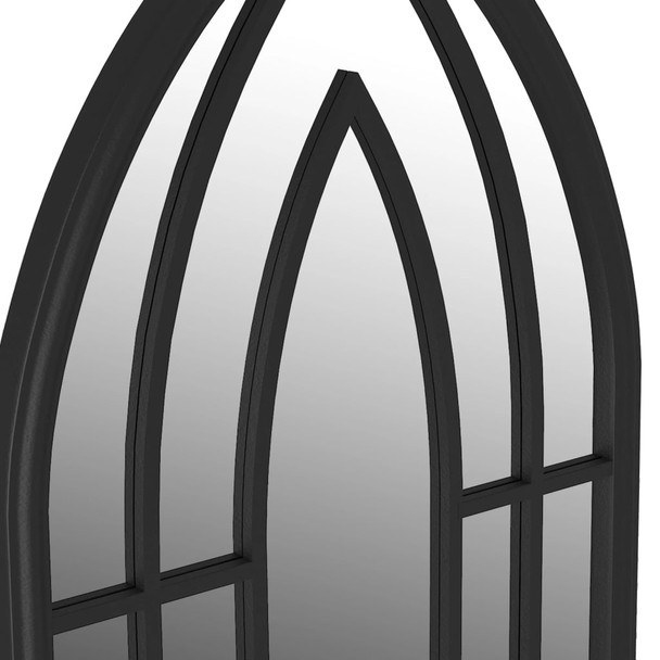 Vrtno ogledalo crno 100 x 45 cm željezno za vanjsku upotrebu 318354
