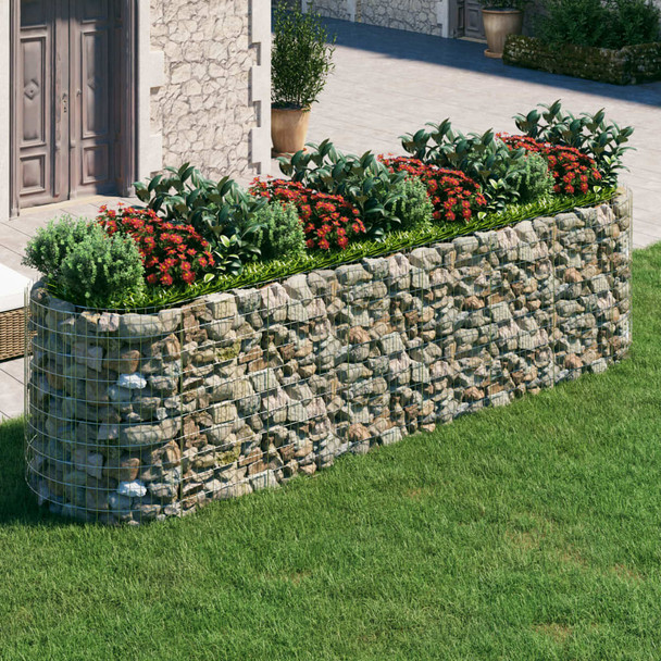 Gabionska povišena gredica od pocinčanog željeza 400x100x100 cm 152047