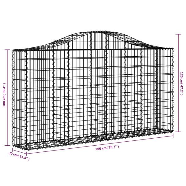 Lučne gabionske košare 18kom 200x30x100/120cm pocinčano željezo 3145444