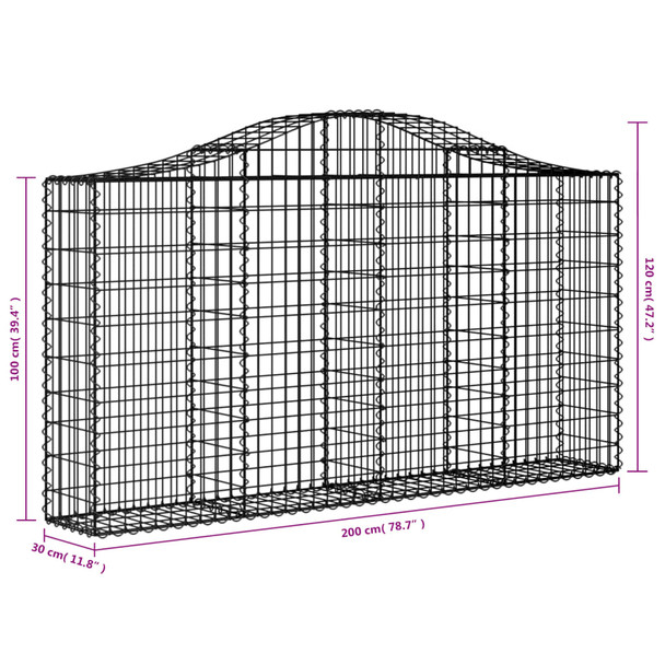 Lučne gabionske košare 40kom 200x30x100/120cm pocinčano željezo 3145448