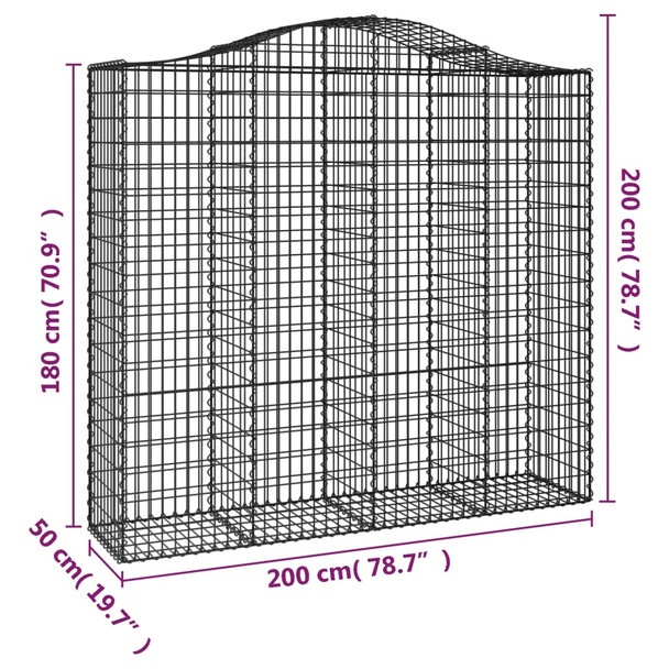 Lučne gabionske košare 9 kom 200x50x180/200cm pocinčano željezo 3145731