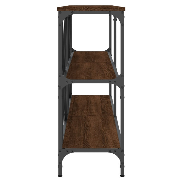 Konzoni stol boja smeđeg hrasta 160x30x75 cm od drva i željeza 832852
