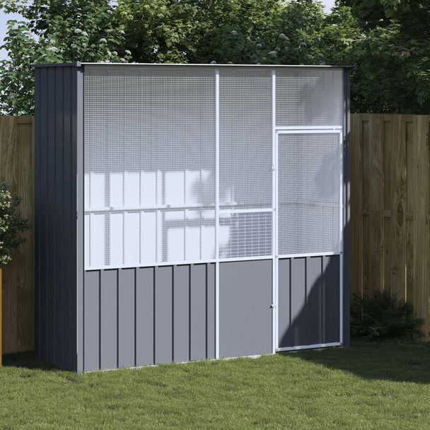 Kavez za ptice antracit 215 x 78 x 200 cm od pocinčanog čelika 172344