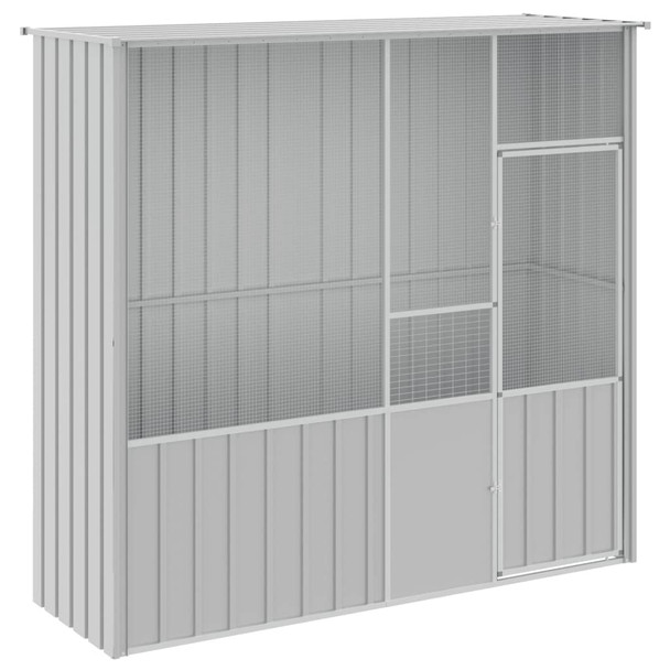 Kavez za ptice sivi 215 x 78 x 200 cm od pocinčanog čelika 172345