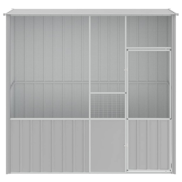 Kavez za ptice sivi 215 x 78 x 200 cm od pocinčanog čelika 172345