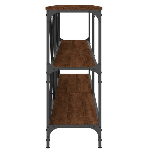 Konzolni stol boja smeđeg hrasta 200x30x75 cm od drva i željeza 832862