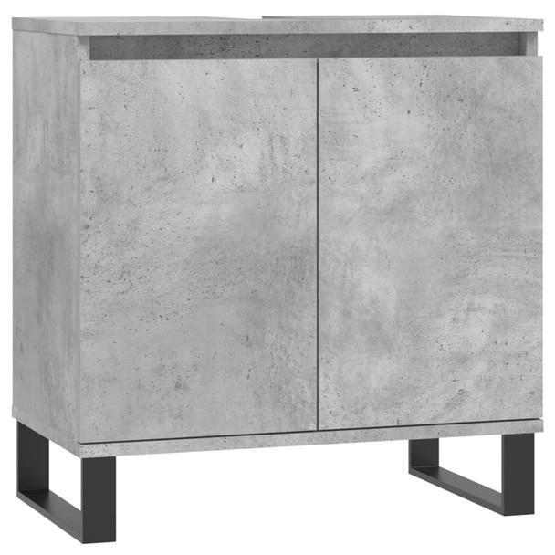 3-dijelni set kupaonskog namještaja siva boja betona drveni 3190287