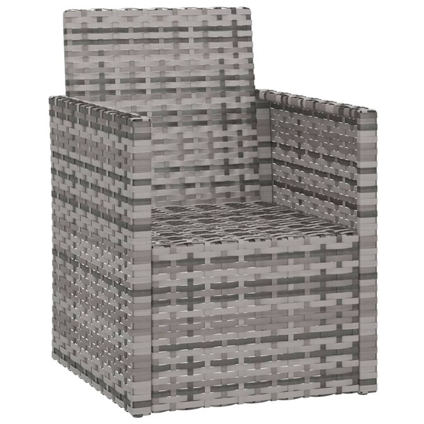 Vrtna fotelja s jastucima siva od poliratana 362323