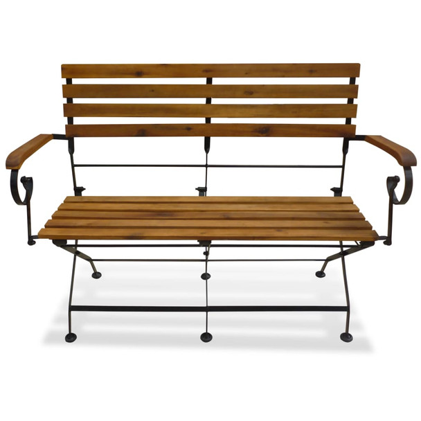 Sklopiva vrtna klupa 112 cm masivno bagremovo drvo 43736
