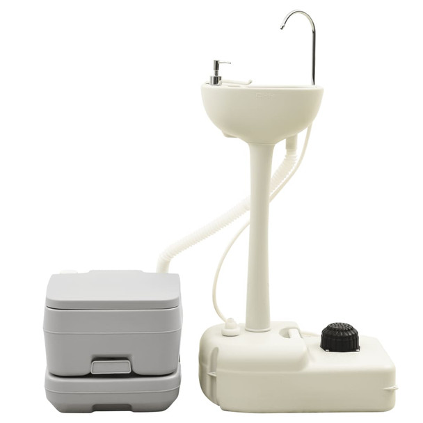 Set prijenosnog toaleta za kampiranje i stalka za pranje ruku 3154906
