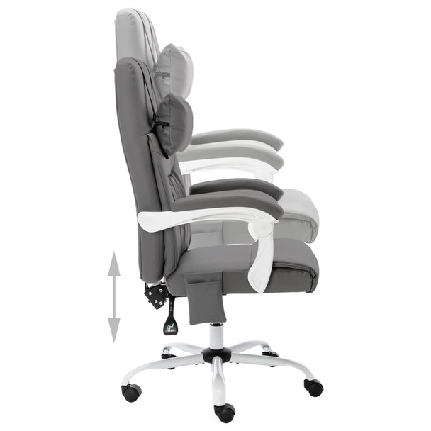 Masažna uredska stolica od umjetne kože siva 20313