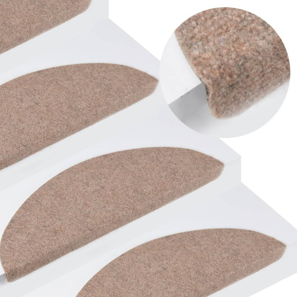Samoljepljivi otirači za stepenice 15 kom 56x17x3 cm bež 136388