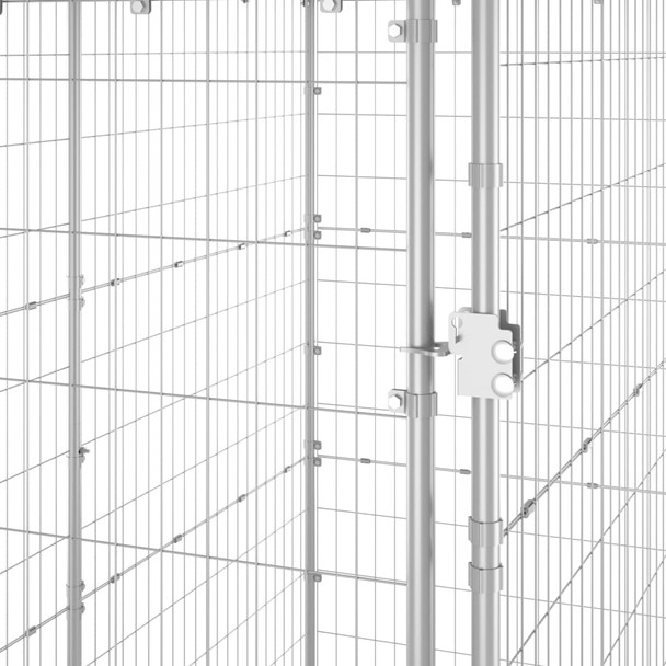 Vanjski kavez za pse s krovom pocinčani čelik 110x220x180 cm 150800