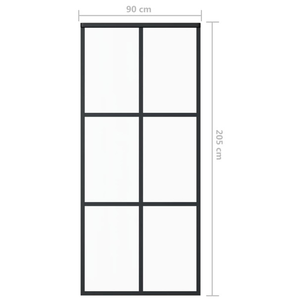 Klizna vrata od stakla ESG i aluminija 90 x 205 cm crna 151012
