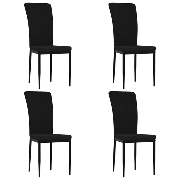 Blagovaonske stolice 4 kom crne baršunaste 326110