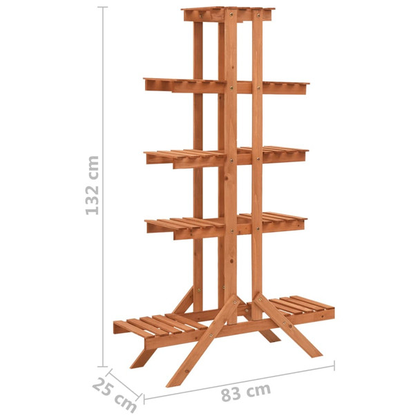 Stalak za biljke 83 x 25 x 132 cm od masivne jelovine 316390