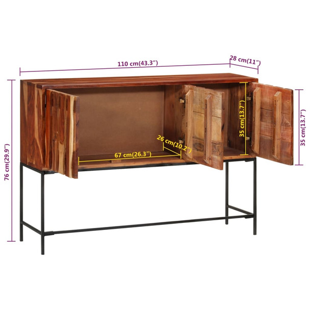 Komoda 110 x 28 x 76 cm od masivnog bagremovog drva 351787