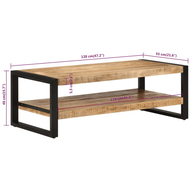 Stolić za kavu 120 x 55 x 40 cm od masivnog drva manga 351820