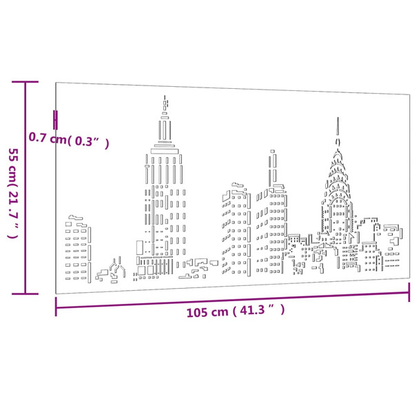 Vrtni zidni ukras 105 x 55 cm čelik COR-TEN s uzorkom horizonta 824497