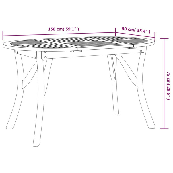 Vrtni stol 150x90x75 cm od masivnog bagremovog drva 363306