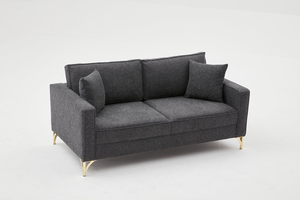 Sofa sa 2 sedišta Berlin - antracit, crna