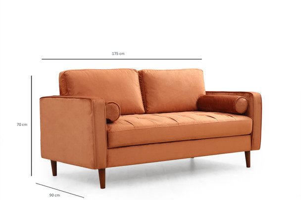 Sofa sa 2 sedišta Obruč - narandžasta