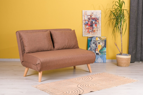 Sofa za 2 sjedišta Sklopivi 2-sjed - smeđi
