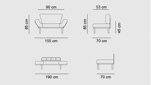 Sofa za 2 sjedišta Nitta - Šiva