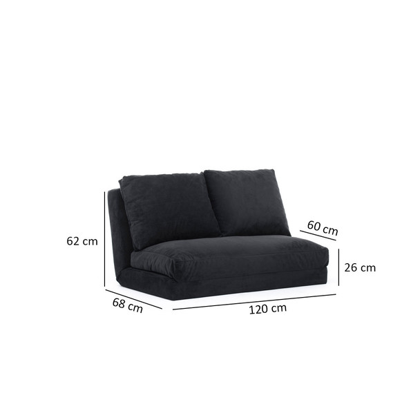 Sofa za 2 sjedišta Taida – Crna