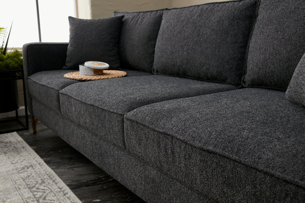 Sofa sa 3 sjedala Berlin - antracit, crna