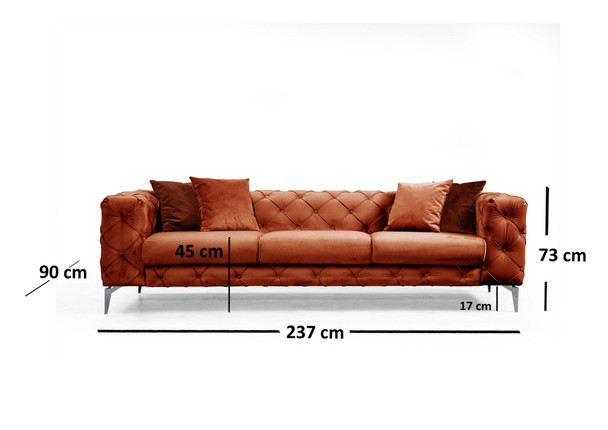 Sofa sa 3 sjedala Como - narančasta