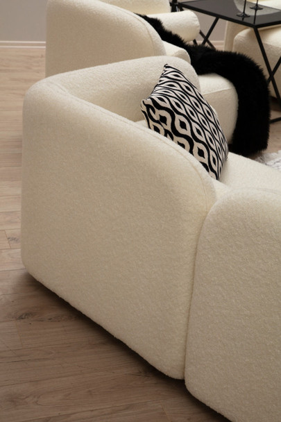 Sofa sa 3 sjedala Victoria Cream Bouclette