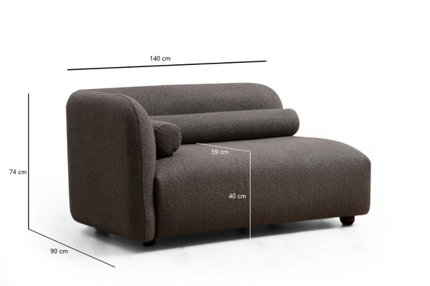 Sofa sa 3 sjedala Victoria Grey Bouclette