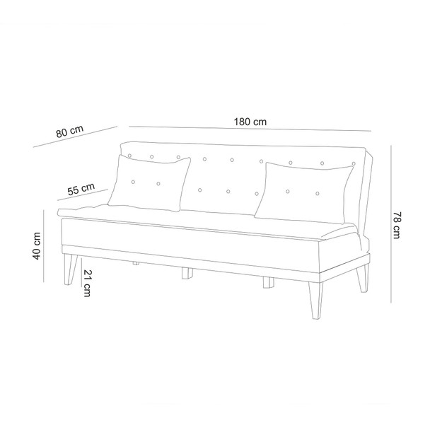 Sofa za 3 sjedala Fuoco-tamno plava