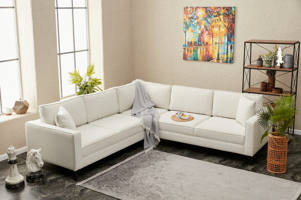 Ugaona sofa Berlin - krem, crna