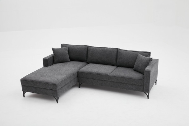 Ugaona sofa Berlin lijevo - antracit, crna