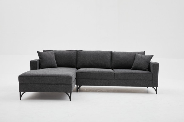 Ugaona sofa Berlin lijevo - antracit, crna