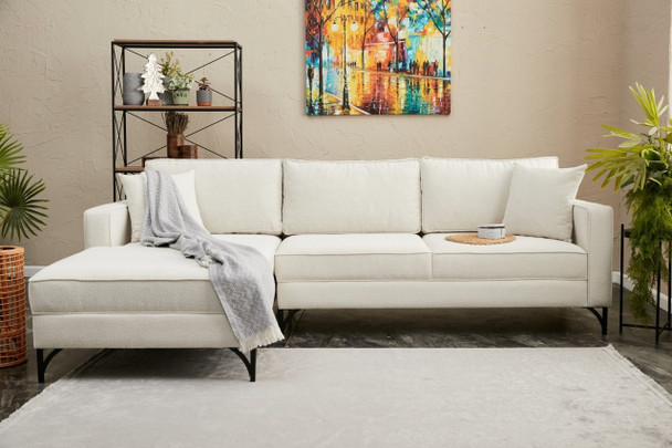 Ugaona sofa Berlin lijevo - krem, crna