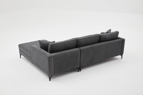 Ugaona sofa Berlin desno - antracit, crna