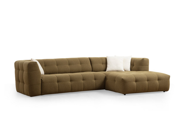 Ugaona sofa  Cady 3 sjedala desno - kaki