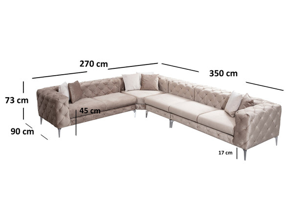Ugaona sofa Como ugao lijevi - bež