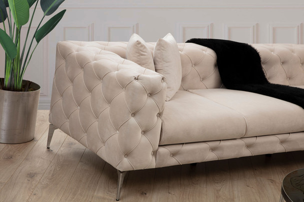 Ugaona sofa Como Desno - Ecru