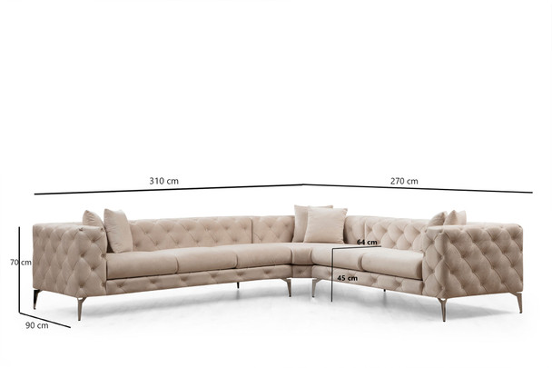 Ugaona sofa Como Desno - Ecru