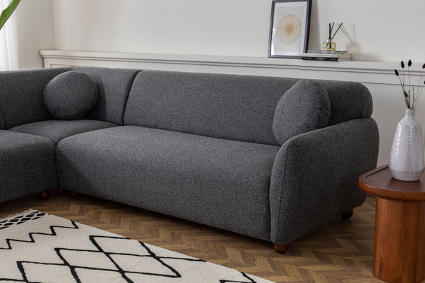 Ugaona sofa Eddy Corner 2 (3L-C-3R) - tamno siva