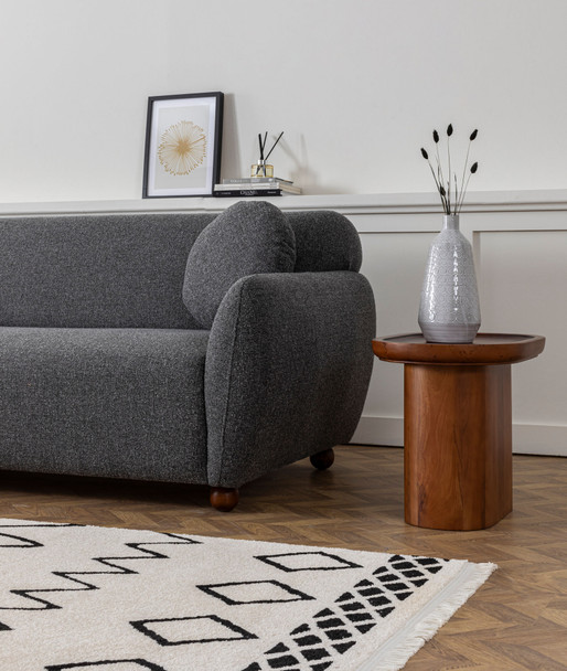 Ugaona sofa Eddy Corner 2 (3L-C-3R) - tamno siva