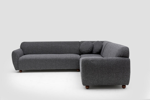 Ugaona sofa Eddy Corner 2 (3L-C-3R) - tamno siva